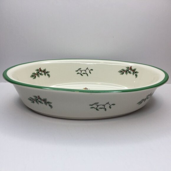 Vintage Spode Christmas Tree Porcelain China Oval Vegetable Baker Dish With Box - Picture 8 of 15